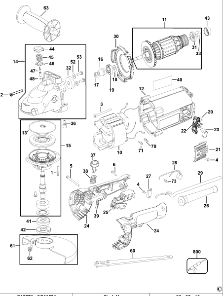 DEWALT Ersatzteile WINKELSCHLEIFER D28493 Typ: 2 QS