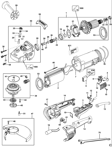DEWALT Ersatzteile WINKELSCHLEIFER D28432C Typ: 3 QS