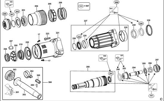 DEWALT Ersatzteile DREHHAMMER D25712K Typ: 1 QS