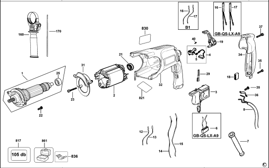 DEWALT Ersatzteile HAMMER D25103K Typ: 10 QS
