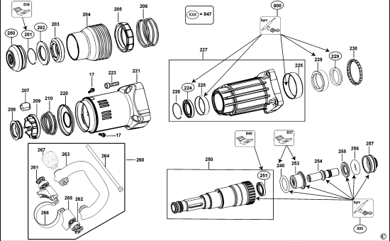 DEWALT Ersatzteile MEISSELHAMMER D25870K Typ: 1 QS