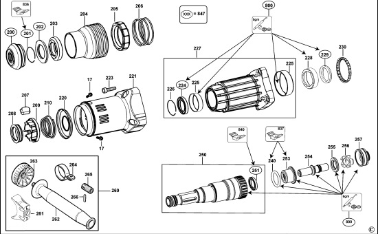 DEWALT Ersatzteile DREHHAMMER D25711K Typ: 1 QS