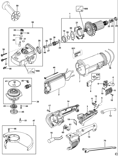 DEWALT Ersatzteile WINKELSCHLEIFER D28750 Typ: 4 QS