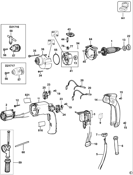 DEWALT Ersatzteile BOHRER D21716K Typ: 10 QS