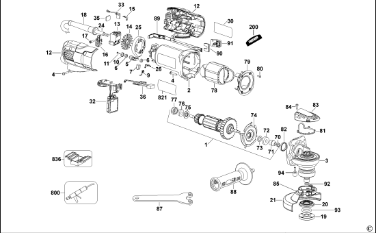 DEWALT Ersatzteile KLEINER WINKELSCHLEIFER D28137 Typ: 2 QS