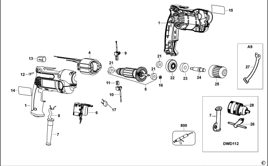 DEWALT Ersatzteile BOHRER DWD112 Typ: 2 QS