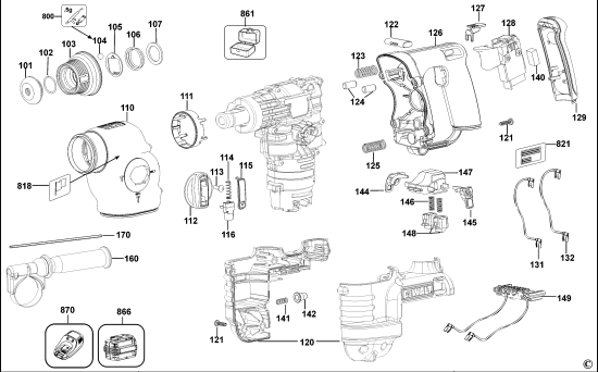 DEWALT Ersatzteile DREHHAMMER DC223K Typ: 2 QW