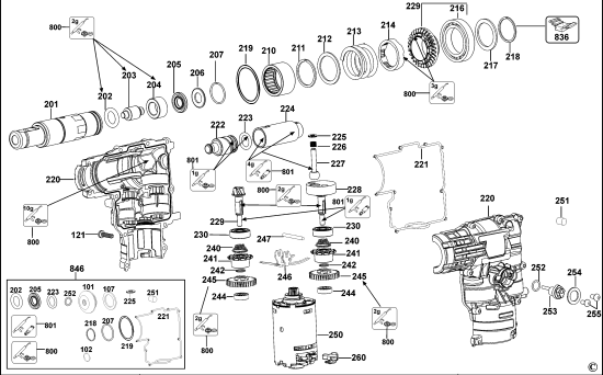 DEWALT Ersatzteile DREHHAMMER DC223K Typ: 2 QW