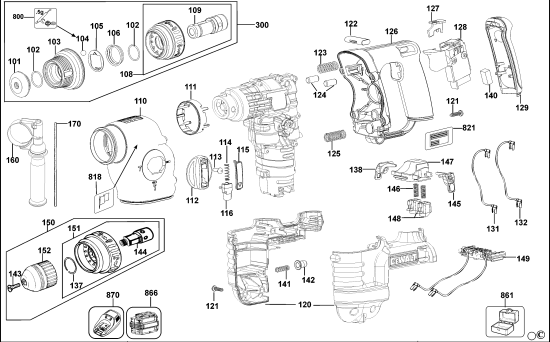 DEWALT Ersatzteile DREHHAMMER DC224K Typ: 2 QW
