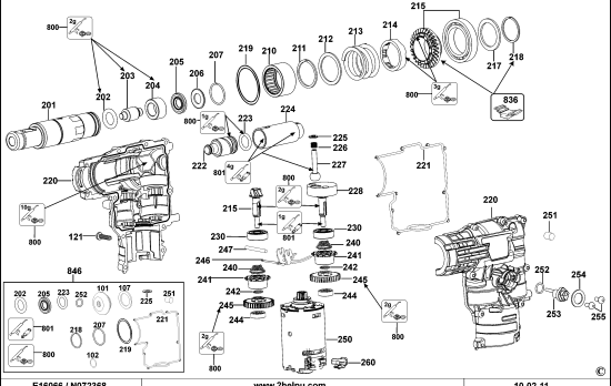 DEWALT Ersatzteile DREHHAMMER DC233K Typ: 3 QW