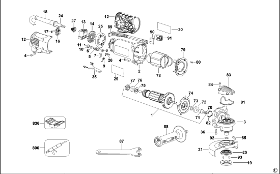 DEWALT Ersatzteile KLEINER WINKELSCHLEIFER D28130K Typ: 3 - XE XJ