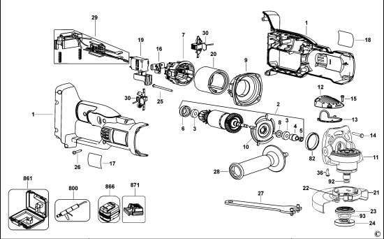 DEWALT Ersatzteile KLEINER WINKELSCHLEIFER DC415 Typ: 2 QW