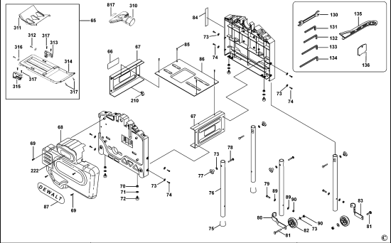 DEWALT Ersatzteile HOBEL-SPANNTIEFEN D27300 Typ: 2 QS