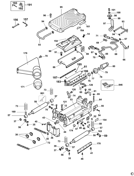 DEWALT Ersatzteile HOBEL-SPANNTIEFEN DW733 Typ: 2 QS