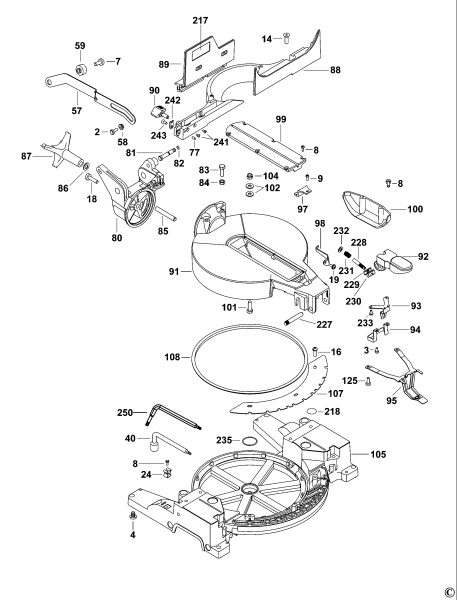 DEWALT Ersatzteile GEHRUNGSSÄGE DW713XPS Typ: 2 QS