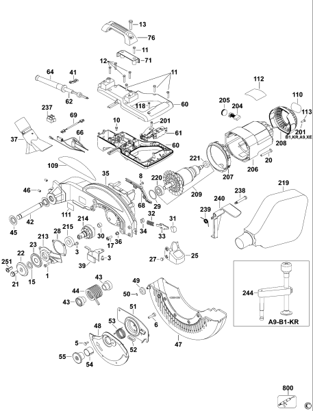 DEWALT Ersatzteile GEHRUNGSSÄGE DW713 Typ: 2 QS