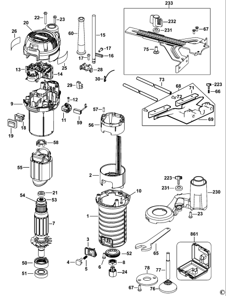 DEWALT Ersatzteile FRÄSMASCHINE D26203K Typ: 1 QS