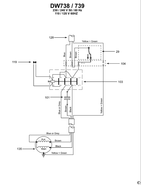 DEWALT Ersatzteile BANDSÄGE DW738 Typ: 3 QS