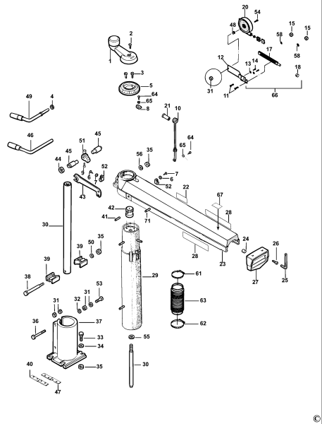 DEWALT Ersatzteile RADIALARMSÄGE DW721KN Typ: 2 QS