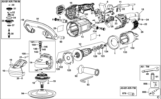 DEWALT Ersatzteile POLIERER DWP849X Typ: 1 QS