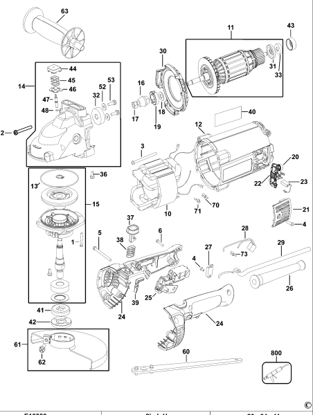 DEWALT Ersatzteile WINKELSCHLEIFER D28491 Typ: 4 XJ