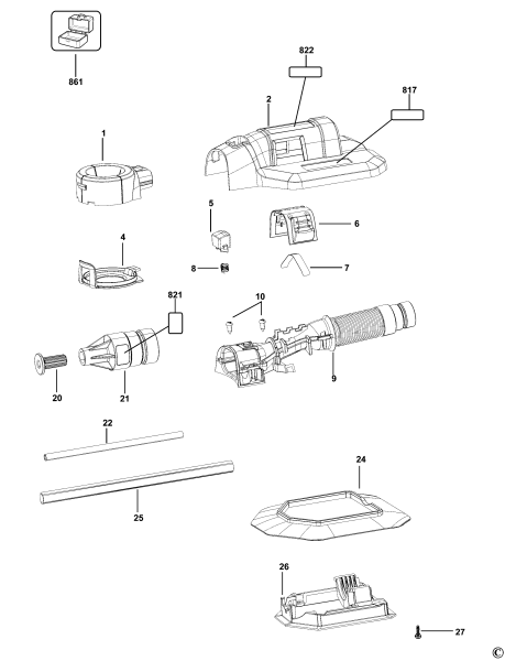 DEWALT Ersatzteile ENTNEHMERSATZ DWH050 Typ: 1 XJ