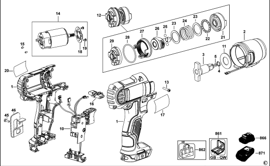 DEWALT Ersatzteile SCHLAGSCHRAUBENSCHL. DCF813 Typ: 2 QW