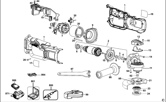 DEWALT Ersatzteile WINKELSCHLEIFER DCG412 Typ: 1 QW