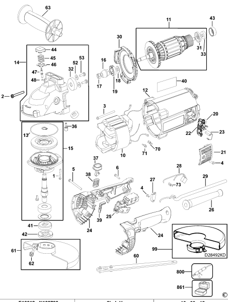 DEWALT Ersatzteile WINKELSCHLEIFER D28492 Typ: 4 QS