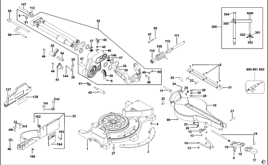 DEWALT Ersatzteile GEHRUNGSSÄGE DW712 Typ: 5 QS