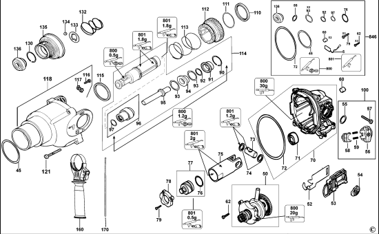 DEWALT Ersatzteile DREHHAMMER D25313K Typ: 3 QS