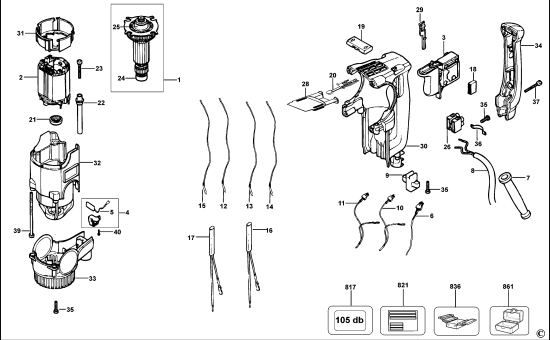 DEWALT Ersatzteile DREHHAMMER D25313K Typ: 3 QS