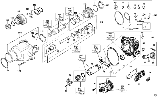 DEWALT Ersatzteile DREHHAMMER D25323K Typ: 2 QS