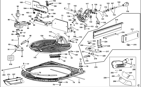 DEWALT Ersatzteile KAPP. UND GEHRUNGSSAGE D27107 Typ: 4 QS