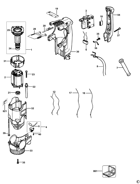 DEWALT Ersatzteile MEISSELHAMMER D25330K Typ: 3 QS