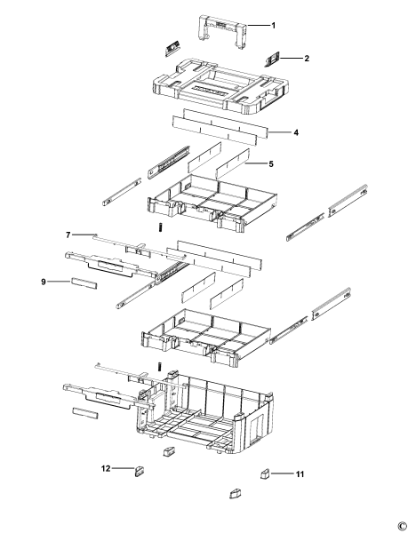 DEWALT Ersatzteile WERKZEUGBOX DWST1-70706 Typ: 1 XJ