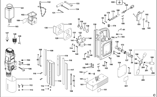 DEWALT Ersatzteile MAG. BOHRMA. STÄNDER DWE1622K Typ: 1 QS