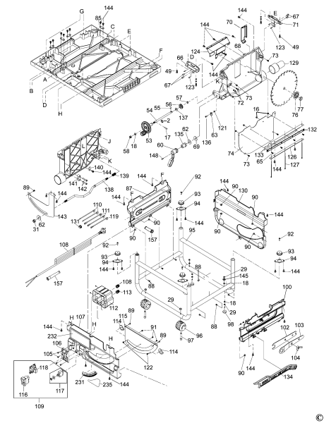 DEWALT Ersatzteile TISCH SAGEN DW745 Typ: 3 QS
