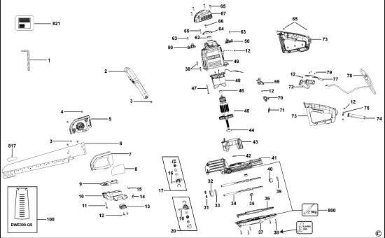DEWALT Ersatzteile UNIVERSALSÄGE DWE396 Typ: 1 QS