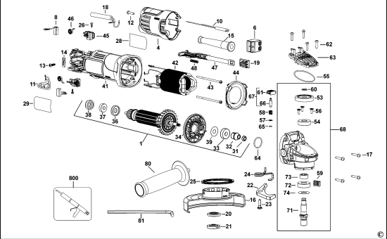 DEWALT Ersatzteile KLEINER WINKELSCHLEIFER DWE4050 Typ: 2 QS