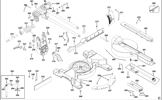 DEWALT Ersatzteile GEHRUNGSSÄGE DWS778 Typ: 1 QS
