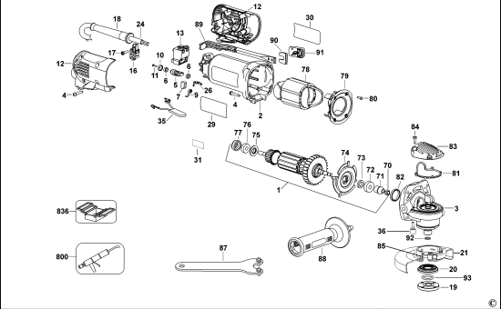DEWALT Ersatzteile KLEINER WINKELSCHLEIFER D28139 Typ: 4 QS