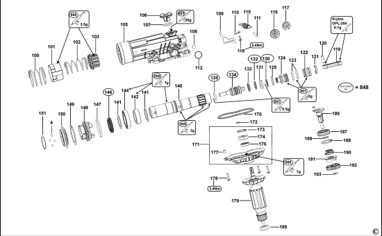 DEWALT Ersatzteile MEISSELHAMMER D25430K Typ: 1 QS