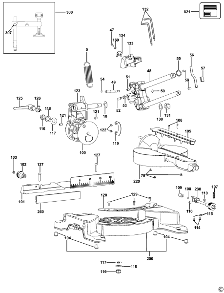 DEWALT Ersatzteile GEHRUNGSSÄGE DW770 Typ: 2 QS
