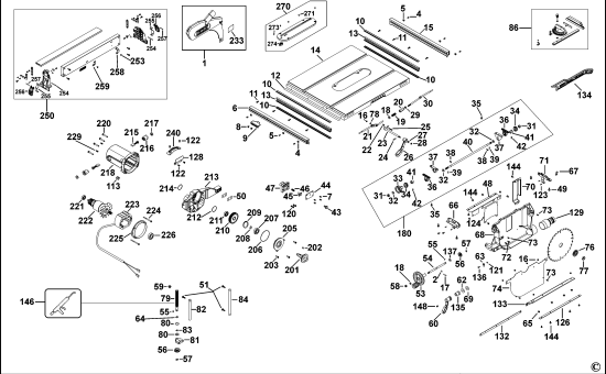 DEWALT Ersatzteile TISCH SAGEN DW745 Typ: 4 QS