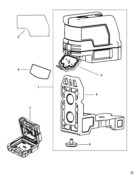 DEWALT Ersatzteile KREUZLINIENLASER DW0822 Typ: 1 XJ