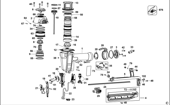 DEWALT Ersatzteile 63 MM STIFT NAGLER DPN1664 Typ: 1 XJ