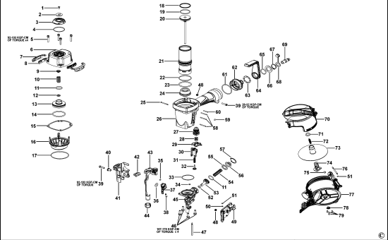 DEWALT Ersatzteile NAGLER DPN64C Typ: 2 XJ