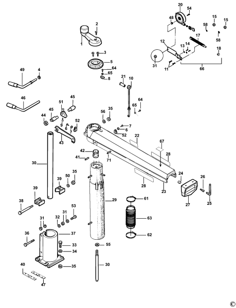 DEWALT Ersatzteile RADIALARMSÄGE DW721KN Typ: 3 QS