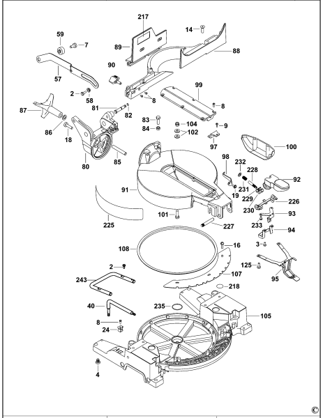 DEWALT Ersatzteile GEHRUNGSSÄGE DW713 Typ: 3 KS